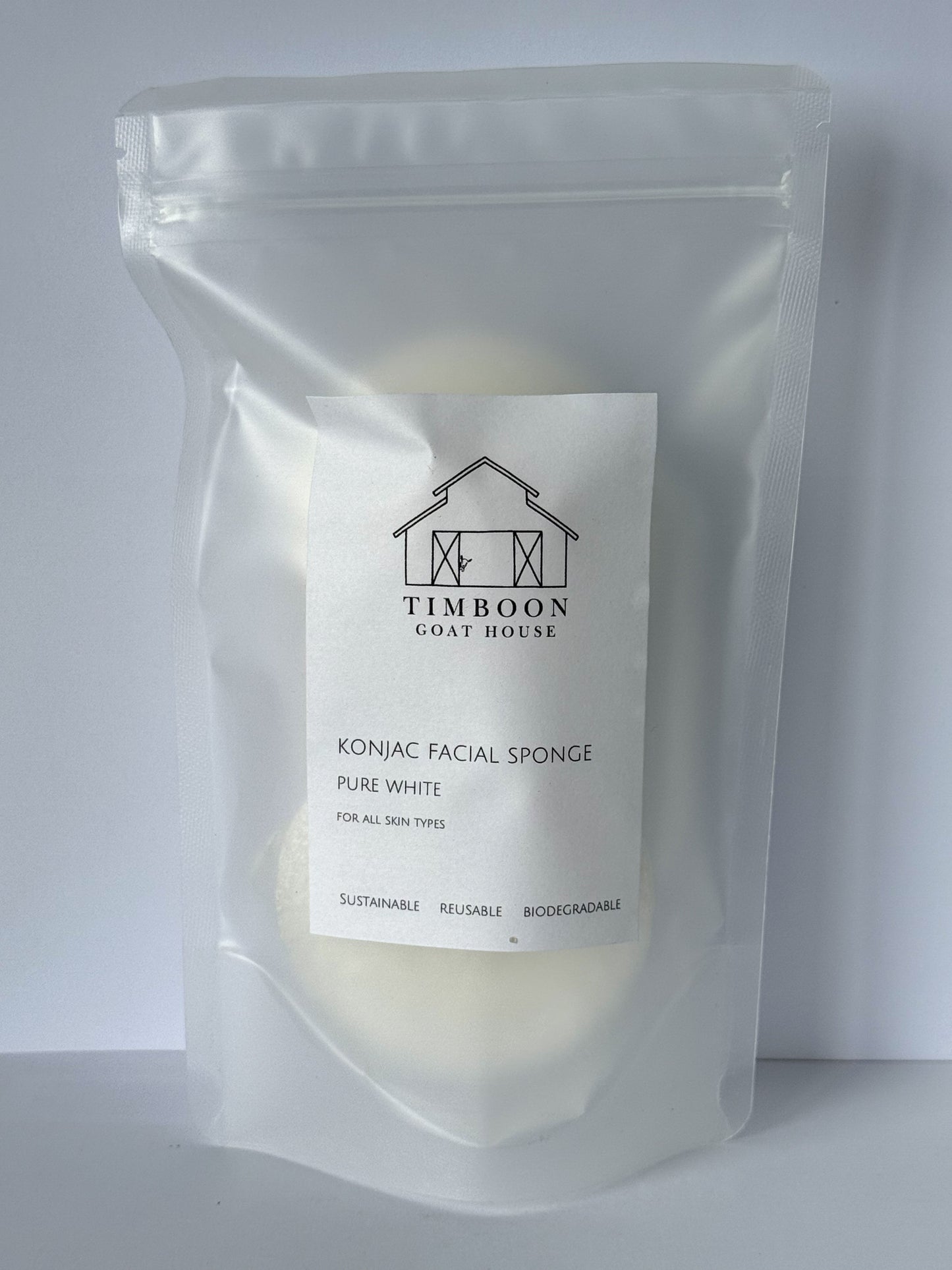 KONJAC FACIAL SPONGE PURE WHITE TWO PACK