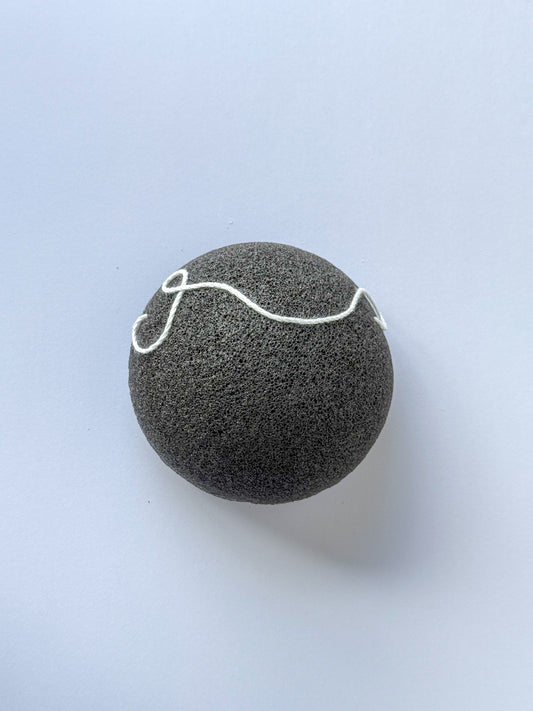 KONJAC FACIAL SPONGE CHARCOAL TWO PACK
